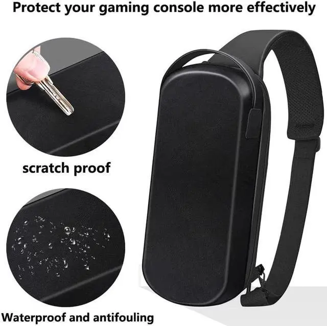 Alt view image 3 of 7 - Travel Carrying Case Storage Messenger Bag Hard EVA Travel Carry Pouch Anti-Scratch Waterproof Portable Cross Body Bag Portable Handbag for Steam Deck Game Console