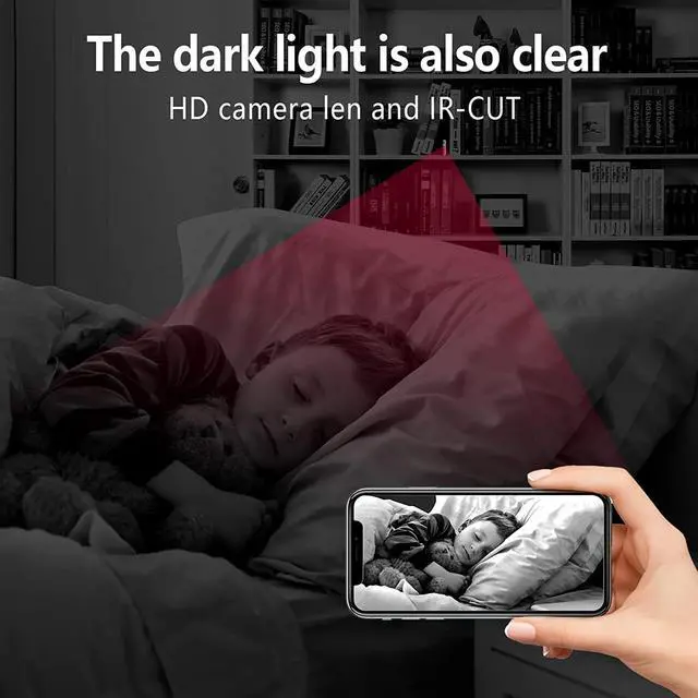 Alt view image 6 of 6 - Mini Spy Hidden Camera HD 1080P WiFi Security Cameras Wireless Nanny Cam with Motion Detection Night Vision Phone App for Home Office Indoor Video Surveillance