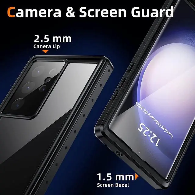 Alt view image 6 of 7 - For Samsung Galaxy S23 Ultra Case, Waterproof Case with [Built-in Screen Protector], [12 FT Military Full Body Shockproof] [Dustproof] Phone Case for Galaxy S23 Ultra 5G 6.8'' 2023