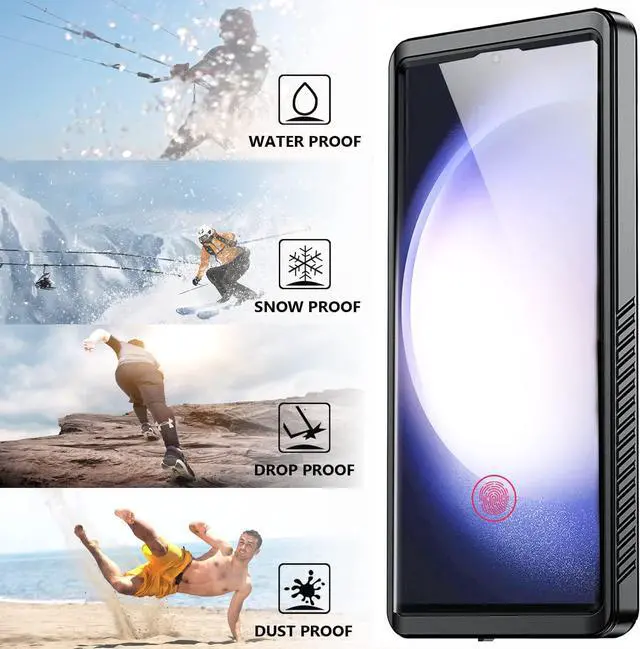 Alt view image 5 of 7 - Compatible for Samsung Galaxy S23 Ultra Case Waterproof, S23 Ultra Waterproof Case with Built-in Lens & Screen Protector Full Body Protective Case for Galaxy S23 Ultra 6.8'' 2023, Black