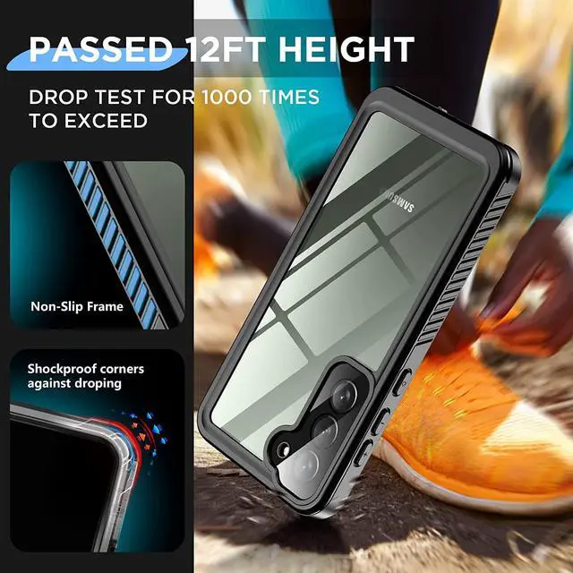 Alt view image 4 of 7 - For Samsung Galaxy S23 Plus Case Waterproof,Built-in Screen Protector [IP68 Underwater][Full Body Shockproof][12FT Military Dropproof][Heavy Duty]Protective Case for S23 Plus 5G 6.6"Black
