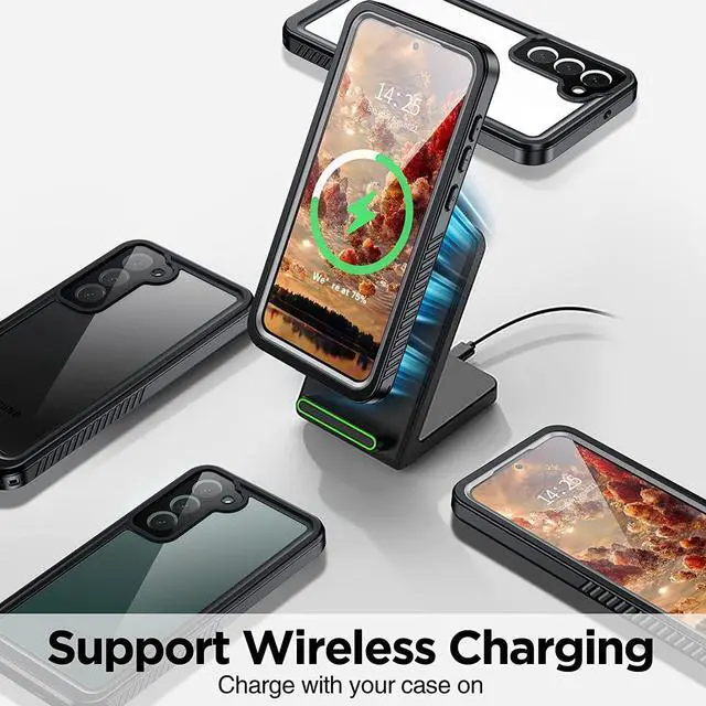 Alt view image 6 of 7 - For Samsung Galaxy S23 Plus Case,S23 Plus Waterproof Case with Built-in Screen Protector, Rugged Shockproof Full Protective Case for Samsung S23 Plus Black