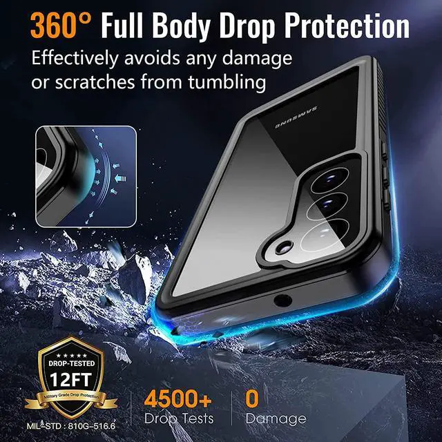 Alt view image 5 of 7 - for Samsung Galaxy S23 Case Waterproof, Galaxy S23 Case with Built-in Screen Protector [Support Fingerprint Unlock][360°Full Body Protection][12FT Military Grade] Rugged S23 Phone Case