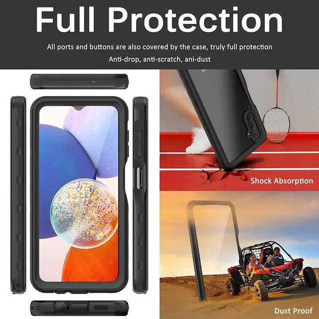 Alt view image 5 of 7 - Compatible for Samsung Galaxy A14 5G Case Waterproof, Built-in HD Clear Screen Protector, 360 Degree Full Shockproof Bumper, Professional Waterproof Case Cover for Galaxy A14 5G A Series, 2023