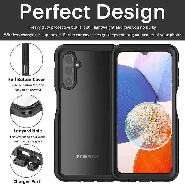 Alt view image 6 of 7 - Compatible for Samsung Galaxy A14 5G Case Waterproof, Built-in HD Clear Screen Protector, 360 Degree Full Shockproof Bumper, Professional Waterproof Case Cover for Galaxy A14 5G A Series, 2023