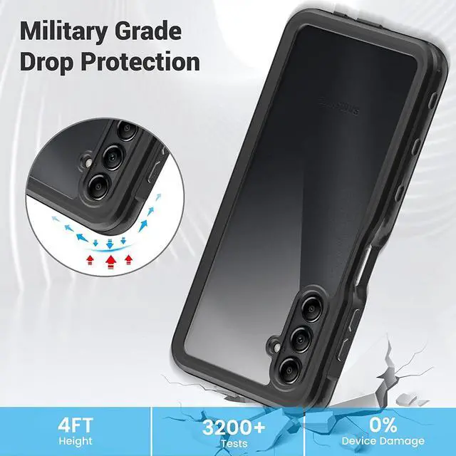 Alt view image 2 of 7 - For Samsung Galaxy A14 5G Waterproof Case, with Built-in Screen Protector, Full Protection Shockproof Dustproof Phone Cover for Samsung Galaxy A14 5G
