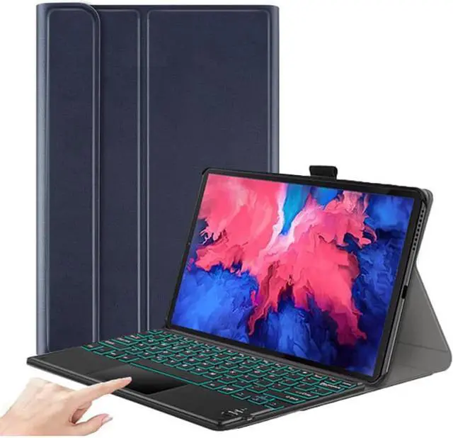 Main image of Touchpad Keyboard Case For Huawei MatePad Pro 12.6 2022 2021 with 7 Color Backlit, Multi-Touch Trackpad, Flip Stand Cover with Detachable Wireless Keyboard, Pencil Holder Blue