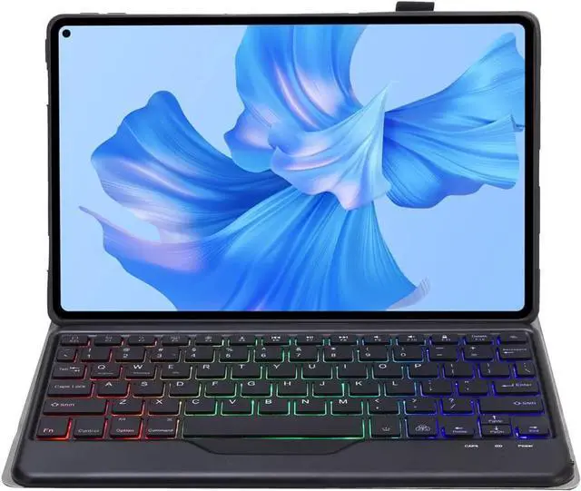 Alt view image 3 of 7 - Keyboard Case for Huawei MatePad Pro 11 2022, Soft TPU Protective Cover, [Tri-Color Backlit] Magnetically Detachable Wireless Bluetooth Keyboard