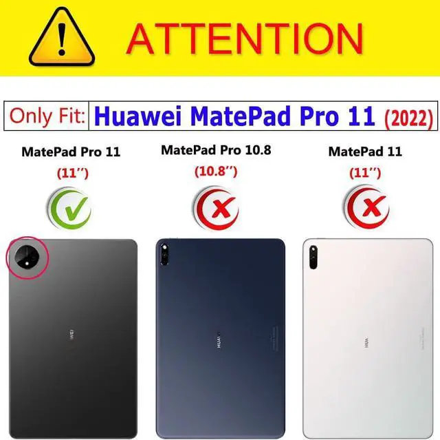 Alt view image 2 of 7 - Keyboard Case for Huawei MatePad Pro 11 2022, Soft TPU Protective Cover with Magnetically Detachable Wireless Bluetooth Keyboard