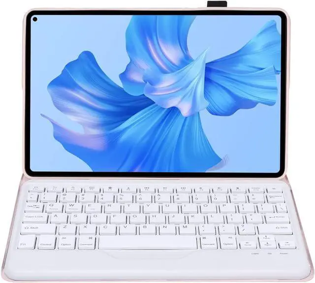 Alt view image 2 of 6 - Keyboard Case for Huawei MatePad Pro 11 2022, Soft TPU Protective Cover with Magnetically Detachable Wireless Bluetooth Keyboard Pink