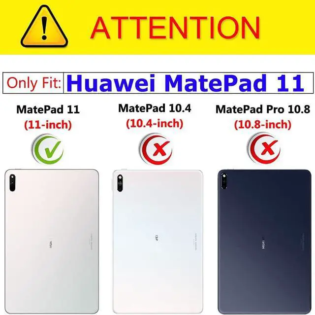 Alt view image 2 of 7 - Keyboard Case for Huawei MatePad 11 2021, Soft TPU Protective Cover, [Tri-Color Backlit] Magnetically Detachable Wireless Bluetooth Keyboard