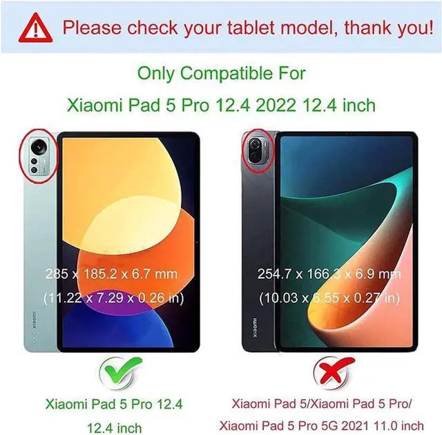 Alt view image 2 of 5 - Touchpad Keyboard Case for Xiaomi Pad 5 Pro 12.4 / Mi Pad 5 Pro 12.4 inch 2022, Detachable Wireless Keyboard with Trackpad & Pencil Holder Dark Green