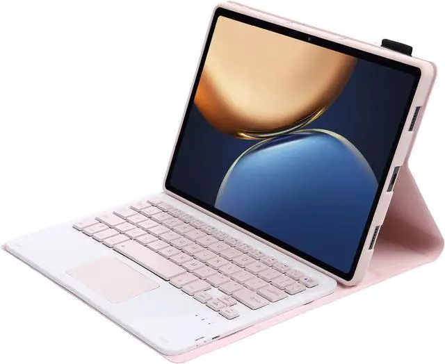 Alt view image 3 of 5 - Touchpad Keyboard Case for Xiaomi Redmi Pad 10.61 inch 2022, Detachable Wireless Keyboard Cover with Trackpad & Pencil Holder Pink
