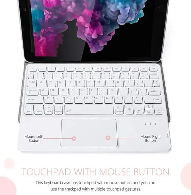 Alt view image 6 of 7 - Touchpad Keyboard Case for Xiaomi Redmi Pad 10.61 inch 2022, Detachable Wireless Keyboard Cover with Trackpad & Pencil Holder Rose Gold