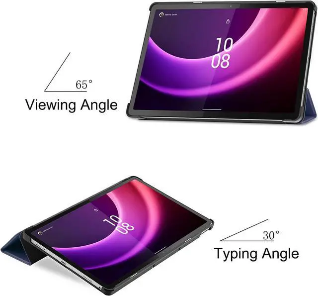 Alt view image 3 of 7 - Case for Lenovo Tab P11 2nd Generation 11.5 inch / Xiaoxin Pad Plus 11.5 2023, Tri fold Slim Lightweight Hard Shell Smart Protective Cover with Multi-Angle Stand, Universal Stylus Pen Blue