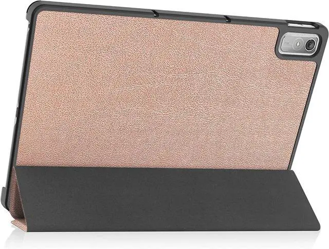Alt view image 4 of 6 - Case for Lenovo Tab P11 2nd Generation 11.5 inch / Xiaoxin Pad Plus 11.5 2023, Tri fold Slim Lightweight Hard Shell Smart Protective Cover with Multi-Angle Stand, Universal Stylus Pen Rose Gold