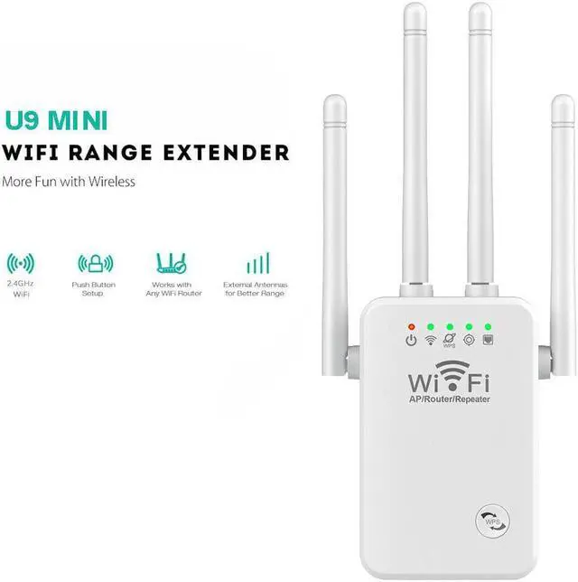 Alt view image 2 of 7 - Upgraded WiFi Extender Signal Booster for Home - up to 9956 sq.ft Coverage - Long Range Wireless Internet Repeater and Signal Amplifier with Ethernet Port - 1 Tap Setup, 5 Modes, 40+ Devices