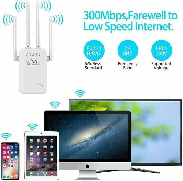 Alt view image 5 of 7 - Upgraded WiFi Extender Signal Booster for Home - up to 9956 sq.ft Coverage - Long Range Wireless Internet Repeater and Signal Amplifier with Ethernet Port - 1 Tap Setup, 5 Modes, 40+ Devices