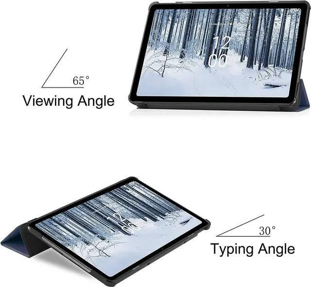 Alt view image 3 of 7 - Case for Nokia T21 Case 10.4 Inch 2022, Trifold Slim Smart Stand Cover Hard Shell for Nokia T21 10.4" Tablet  2022 Release with Universal Stylus Pen Blue