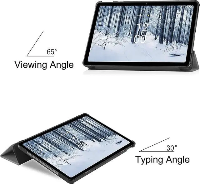 Alt view image 3 of 7 - Case for Nokia T21 Case 10.4 Inch 2022, Trifold Slim Smart Stand Cover Hard Shell for Nokia T21 10.4" Tablet  2022 Release with Universal Stylus Pen Gray