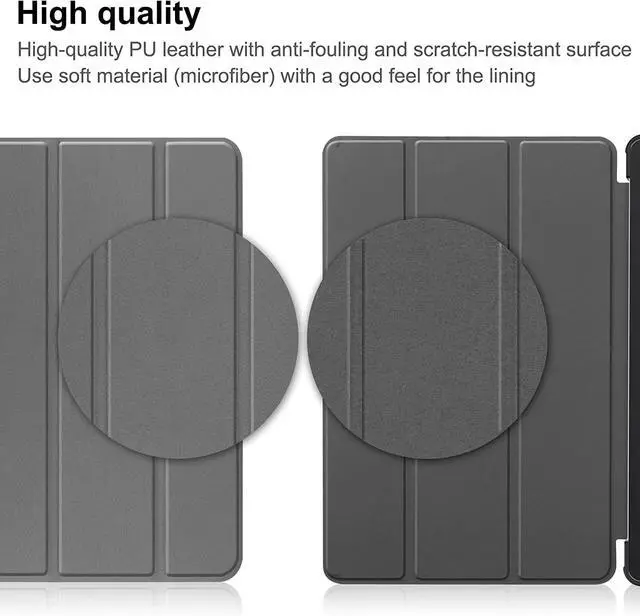 Alt view image 6 of 7 - Case for Nokia T21 Case 10.4 Inch 2022, Trifold Slim Smart Stand Cover Hard Shell for Nokia T21 10.4" Tablet  2022 Release with Universal Stylus Pen Gray