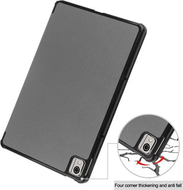 Alt view image 5 of 7 - Case for Nokia T21 Case 10.4 Inch 2022, Trifold Slim Smart Stand Cover Hard Shell for Nokia T21 10.4" Tablet  2022 Release with Universal Stylus Pen Gray