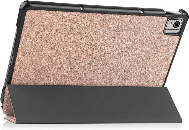 Alt view image 4 of 6 - Case for Nokia T21 Case 10.4 Inch 2022, Trifold Slim Smart Stand Cover Hard Shell for Nokia T21 10.4" Tablet  2022 Release with Universal Stylus Pen Rose Gold