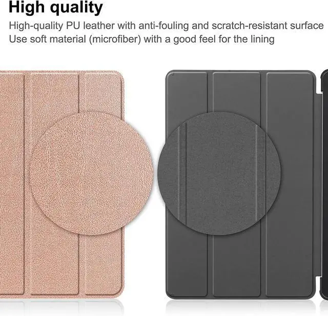 Alt view image 5 of 6 - Case for Nokia T21 Case 10.4 Inch 2022, Trifold Slim Smart Stand Cover Hard Shell for Nokia T21 10.4" Tablet  2022 Release with Universal Stylus Pen Rose Gold