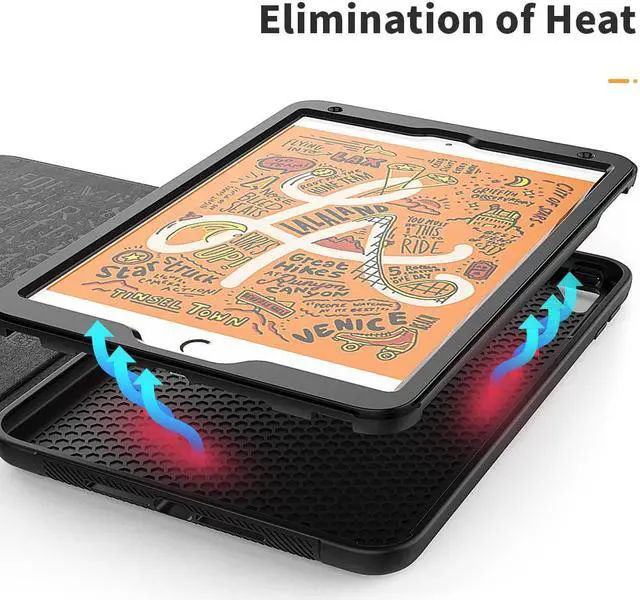 Alt view image 5 of 7 - Magnetic Stand Case for iPad Mini 5 2019/Mini 4 2015 (5th/4th Generation 7.9 inch) Shockproof Protective Cover with Pencil Holder, Card Slot, Auto Sleep Wake