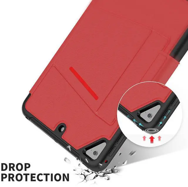 Alt view image 6 of 7 - Magnetic Stand Case for iPad Mini 5 2019/Mini 4 2015 (5th/4th Generation 7.9 inch) Shockproof Protective Cover with Pencil Holder, Card Slot, Auto Sleep Wake Red