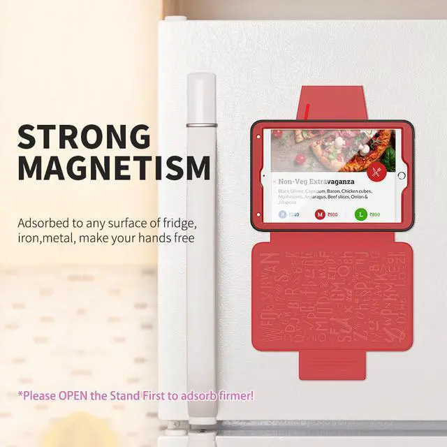 Alt view image 7 of 7 - Magnetic Stand Case for iPad Mini 5 2019/Mini 4 2015 (5th/4th Generation 7.9 inch) Shockproof Protective Cover with Pencil Holder, Card Slot, Auto Sleep Wake Red