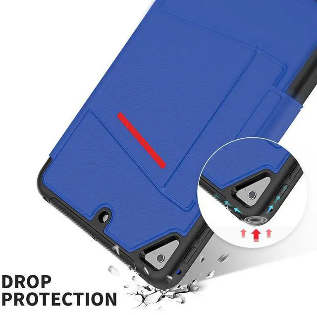 Alt view image 6 of 7 - Magnetic Stand Case for iPad Mini 5 2019/Mini 4 2015 (5th/4th Generation 7.9 inch) Shockproof Protective Cover with Pencil Holder, Card Slot, Auto Sleep Wake Blue