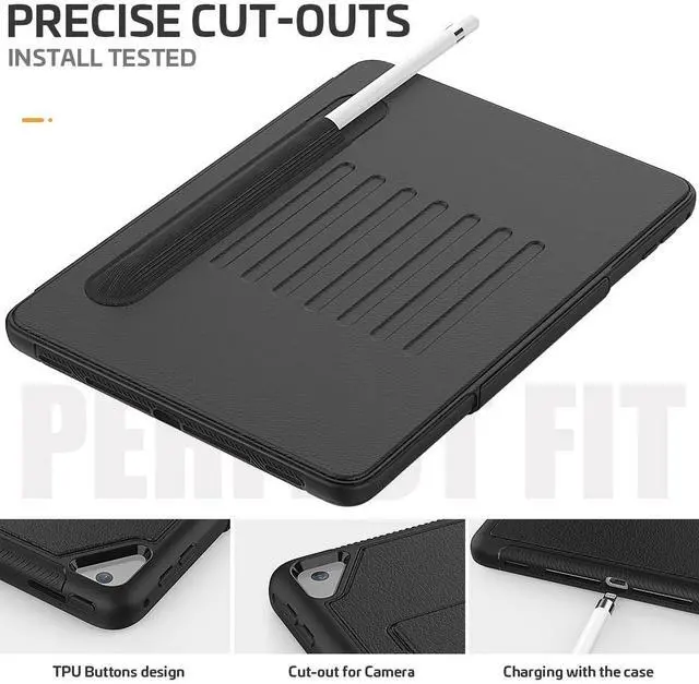 Alt view image 4 of 7 - Magnetic Stand Case for iPad 6th / 5th Generation - [Multiple Angles] Shockproof Protective Cover with Pencil Holder & Card Slot,Auto Wake Sleep for iPad 9.7 inch 2018 2017/Pro 9.7/Air 2 Black