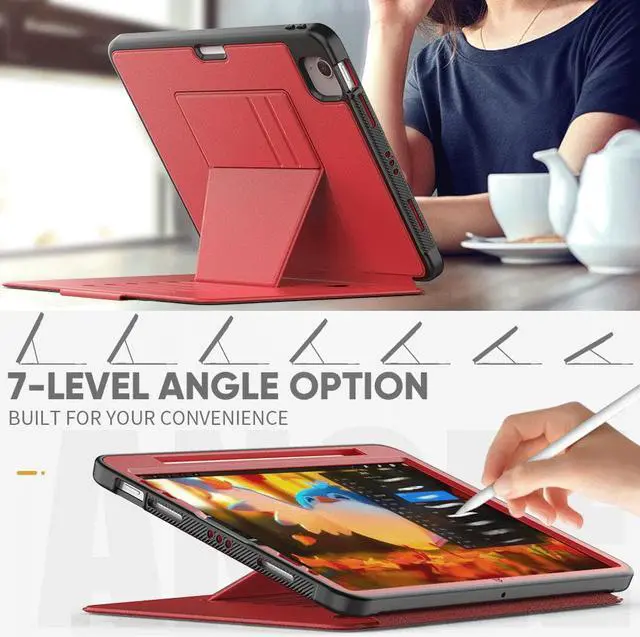 Alt view image 2 of 7 - Magnetic Stand Case for iPad Air 5th 4th Generation 10.9 inch 2022 2020 - Shockproof Cover with Pencil Holder, Card Slot, Auto Sleep Wake For iPad Pro 11 inch 2018 2020 2021 2022 (1st/2nd/3rd/4th Gen)