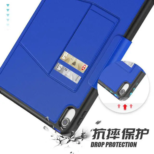 Alt view image 7 of 7 - Magnetic Stand Case for iPad 10th Generation 10.9 Inch 2022 - Multiple Angles Shockproof Rugged Soft TPU Protective Cover with Pencil Holder & Card Slot, Auto Sleep/Wake Blue
