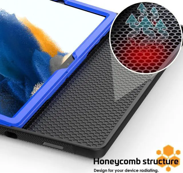 Alt view image 2 of 7 - Magnetic Stand Case for Samsung Galaxy Tab A8 10.5 inch 2022 SM-X200/X205/X207 - Multiple Angles Shockproof Soft TPU Protective Cover with Card Slot, Auto Sleep/Wake Blue