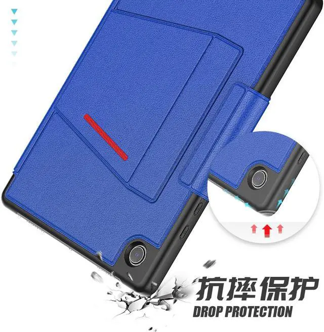 Alt view image 7 of 7 - Magnetic Stand Case for Samsung Galaxy Tab A8 10.5 inch 2022 SM-X200/X205/X207 - Multiple Angles Shockproof Soft TPU Protective Cover with Card Slot, Auto Sleep/Wake Blue