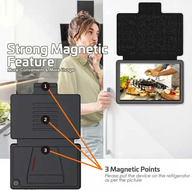 Alt view image 6 of 7 - Magnetic Stand Case for Samsung Galaxy Tab A7 10.4 Inch 2022 2020 SM-T500/T503/T505/T507- Multiple Angles Shockproof Soft TPU Protective Cover with Card Slot, Auto Sleep/Wake