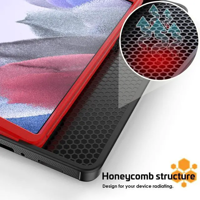 Alt view image 5 of 7 - Magnetic Case for Samsung Galaxy Tab A7 Lite 8.7 inch 2021 Model SM-T220/T225/T227, Multi-Angle Viewing Smart Protective Stand Cover with Card Slot, Auto Wake/Sleep Red