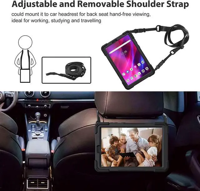 Alt view image 6 of 7 - Case For Lenovo Tab M8 Gen 3 2022/ Smart Tab M8 Gen 3 2022/Tab M8 HD LTE 2021/ Tab M8 HD/Smart Tab M8/Tab M8 FHD 2019, Rugged Heavy Duty Shockproof Rotating Kickstand Protective Cover