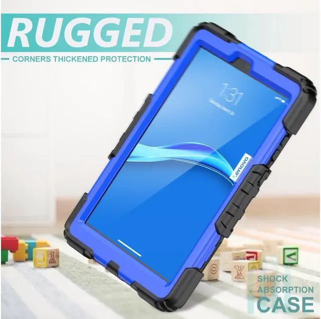 Alt view image 4 of 7 - Case for Lenovo Tab M8 Gen 3 2022/ Smart Tab M8 Gen 3 2022/Tab M8 HD LTE 2021/ Tab M8 HD/Smart Tab M8/Tab M8 FHD 2019 with Pen Holder Screen Protector Stand Shoulder Strap Blue