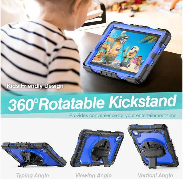 Alt view image 5 of 7 - Case for Lenovo Tab M8 Gen 3 2022/ Smart Tab M8 Gen 3 2022/Tab M8 HD LTE 2021/ Tab M8 HD/Smart Tab M8/Tab M8 FHD 2019 with Pen Holder Screen Protector Stand Shoulder Strap Blue