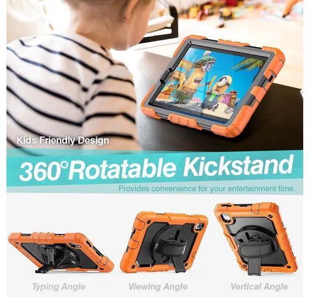 Alt view image 6 of 6 - Case for Lenovo Tab M8 Gen 3 2022/ Smart Tab M8 Gen 3 2022/Tab M8 HD LTE 2021/ Tab M8 HD/Smart Tab M8/Tab M8 FHD 2019 with Pen Holder Screen Protector Stand Shoulder Strap Orange