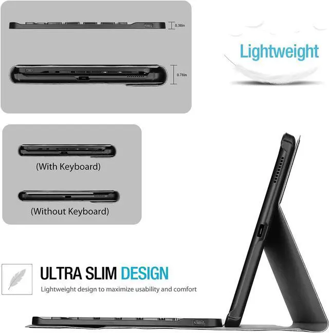 Alt view image 5 of 7 - Wireless Keyboard Case for Lenovo Tab K10 2021 / Lenovo Tab M10 FHD Plus 2020 2nd Gen 10.3 inch TB-X606F / TB-X606X Slim Shell Lightweight Stand Cover with Detachable Keyboard