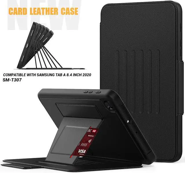 Main image of Magnetic Case for Samsung Galaxy Tab A 8.4 2020 Tablet Model SM-T307 / SM-T307U, Multi-Angle Viewing Smart Protective Stand Cover with Card Slot, Auto Wake/Sleep
