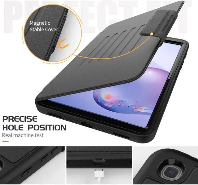Alt view image 3 of 7 - Magnetic Case for Samsung Galaxy Tab A 8.4 2020 Tablet Model SM-T307 / SM-T307U, Multi-Angle Viewing Smart Protective Stand Cover with Card Slot, Auto Wake/Sleep