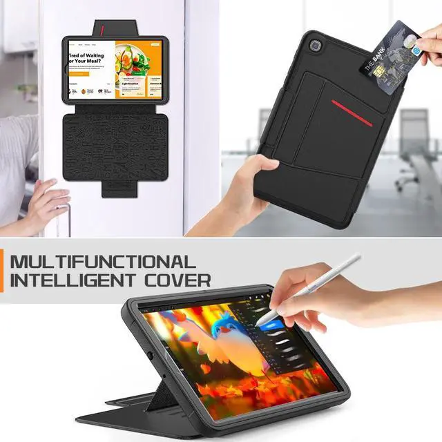 Alt view image 4 of 7 - Magnetic Case for Samsung Galaxy Tab A 8.4 2020 Tablet Model SM-T307 / SM-T307U, Multi-Angle Viewing Smart Protective Stand Cover with Card Slot, Auto Wake/Sleep