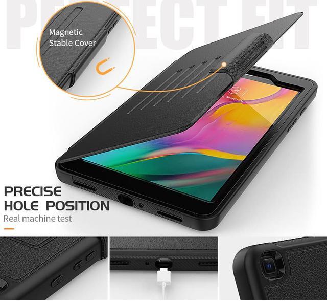 Alt view image 5 of 7 - Magnetic Case for Samsung Galaxy Tab A 8.0 inch 2019 Model SM-T290/T295/T297 Multi-Angle Viewing Smart Protective Stand Cover with Card Slot, Auto Wake/Sleep