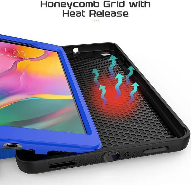 Alt view image 5 of 7 - Magnetic Case for Samsung Galaxy Tab A 8.0 inch 2019 Model SM-T290/T295/T297 Multi-Angle Viewing Smart Protective Stand Cover with Card Slot, Auto Wake/Sleep Blue
