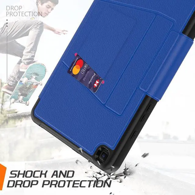 Alt view image 6 of 7 - Magnetic Case for Samsung Galaxy Tab A 8.0 inch 2019 Model SM-T290/T295/T297 Multi-Angle Viewing Smart Protective Stand Cover with Card Slot, Auto Wake/Sleep Blue